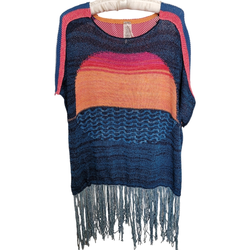 Free People Sunset Fringe Poncho - Like New - Picture 5 of 12